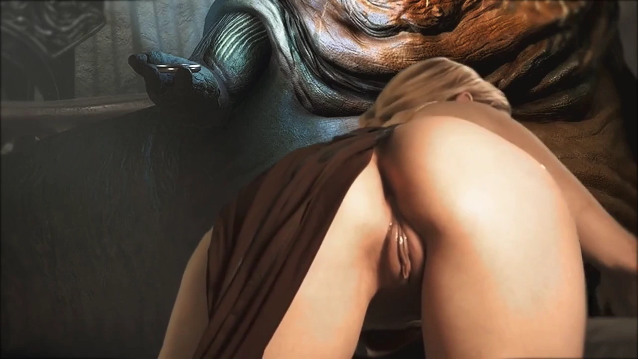 Leia Organa's erotic performance for Jabba the Hutt in a Star Wars parody porn video
